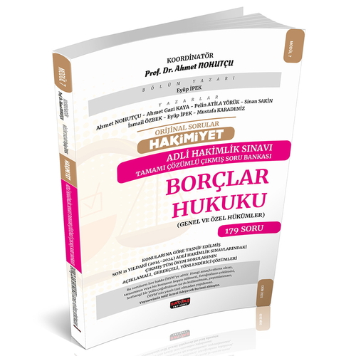 Savaş 2025 HAKİMİYET Adli Hakimlik Borçlar Hukuku Çıkmış Soru Bankası Çözümlü - Ahmet Nohutçu Savaş Yayınları