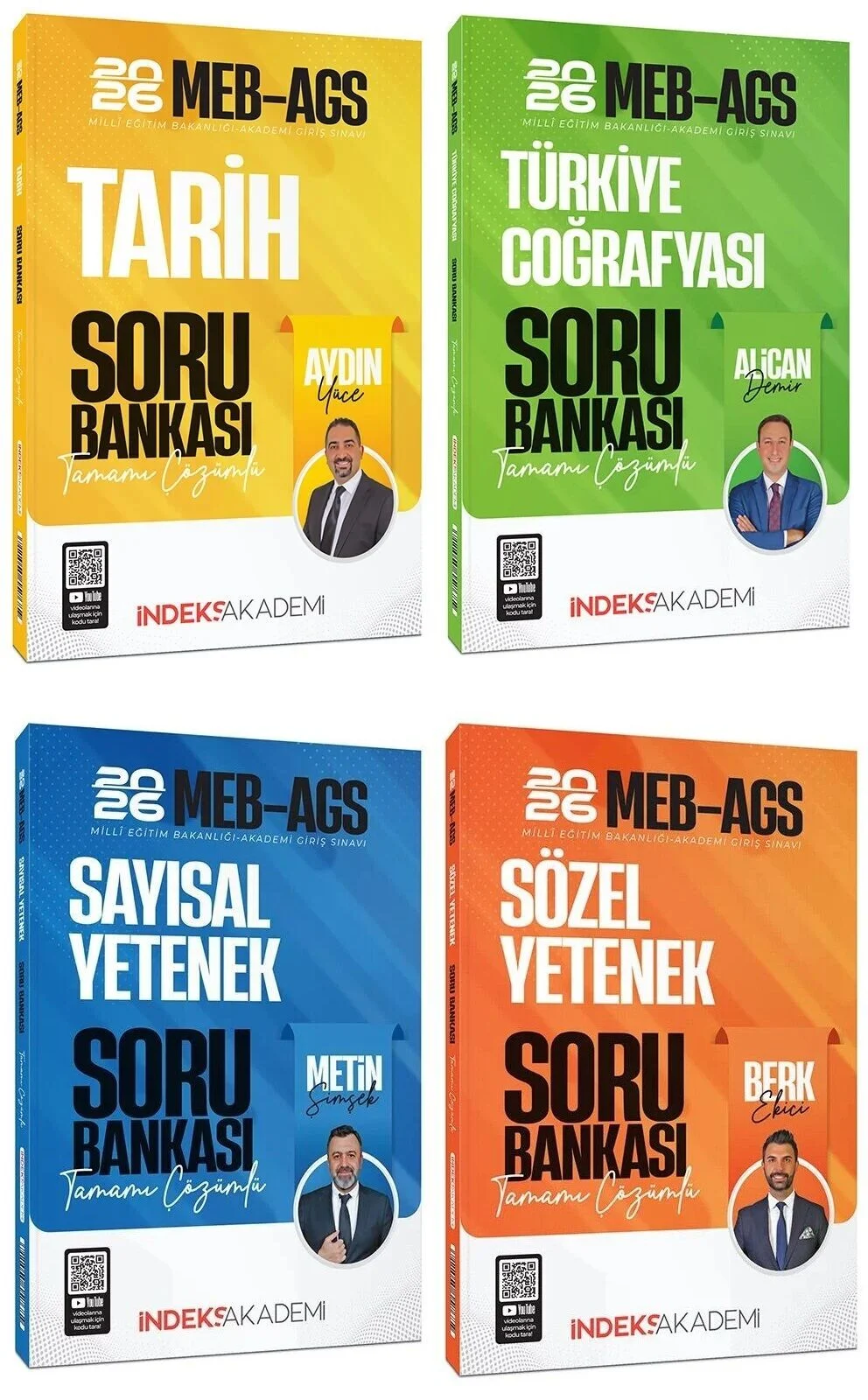 İndeks Akademi 2026 MEB-AGS Tarih + Türkiye Coğrafyası + Sayısal + Sözel Yetenek Soru Bankası 4 lü Set İndeks Akademi Yayıncılık