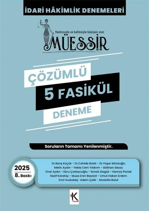 Temsil 2025 MÜESSİR İdari Hakimlik Fasikül 5 Deneme Çözümlü 8. Baskı Temsil Yayınları