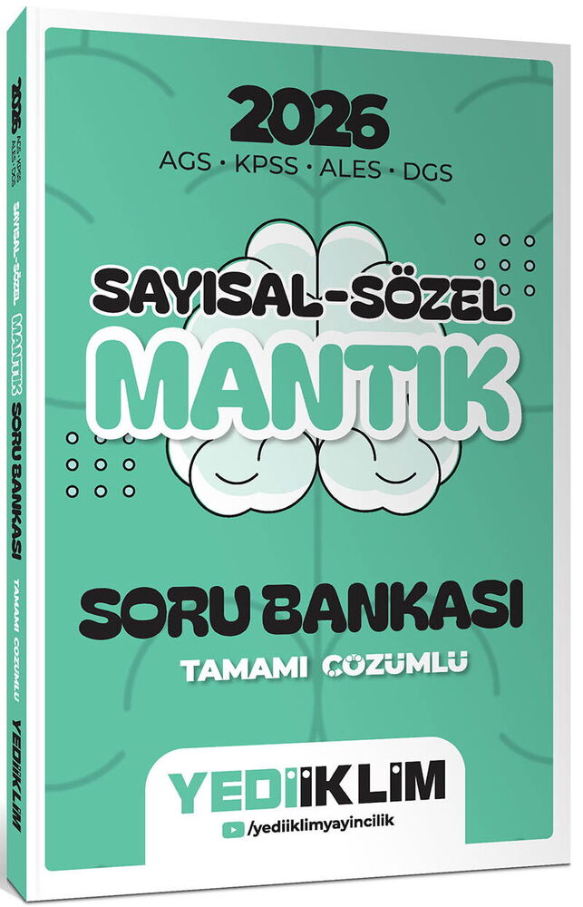 Yediiklim 2026 AGS KPSS ALES DGS Sayısal Sözel Mantık Tamamı Çözümlü Soru Bankası