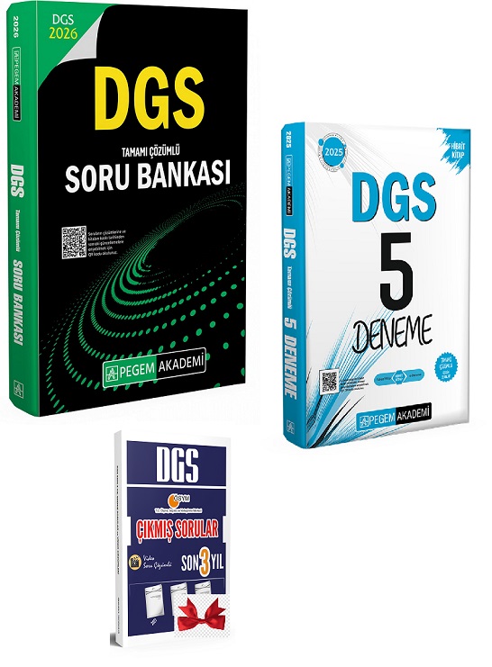 Pegem Yayınları Dgs Soru-5 deneme ve 3 Yıl çıkmış Soru Hediyeli