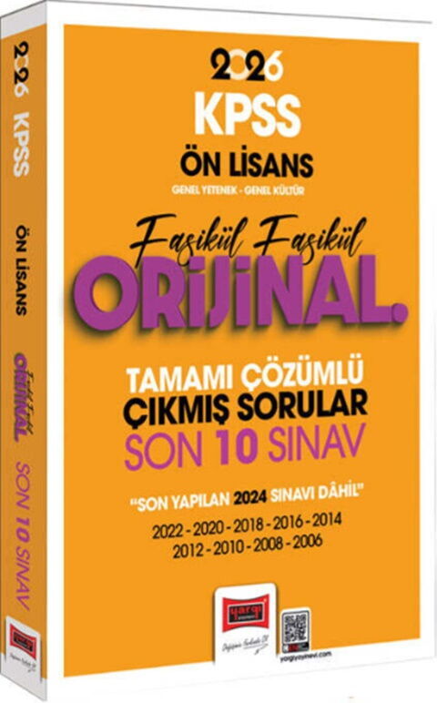 Yargı Yayınları 2026 KPSS Ön Lisans GK-GY Fasikül Fasikül Orijinal Tamamı Çözümlü Çıkmış Son 10 Sınav