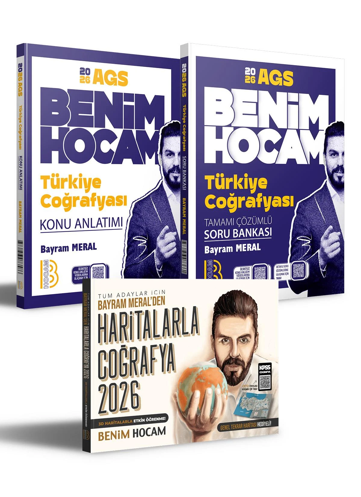 Benim Hocam Yayınları 2026 AGS Türkiye Coğrafyası Konu Anlatımı - Soru Bankası ve Haritalarla Coğrafya Seti Benim Hocam Yayınları (Bayram Meral)