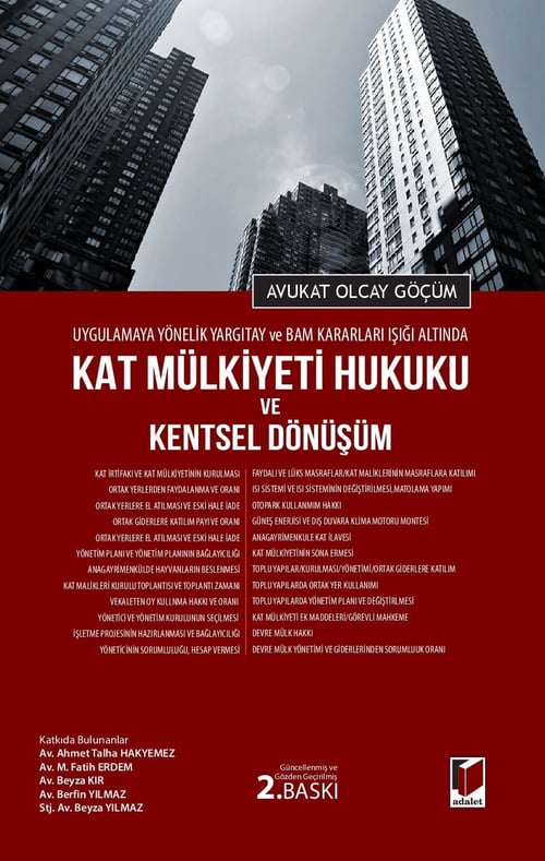 Adalet Yayınevi Kat Mülkiyeti Hukuku ve Kentsel Dönüşüm Olcay Göçüm Adalet Yayınevi Mart 2026
