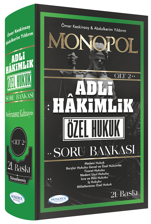 Monopol 2025 Adli Hakimlik Özel Hukuk Soru Bankası Cilt-2 21. Baskı Monopol Yayınları