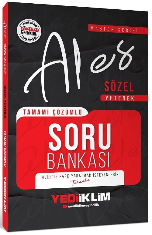 Yediiklim 2026 ALES MASTER Sözel Yetenek Soru Bankası Çözümlü Yediiklim Yayınları