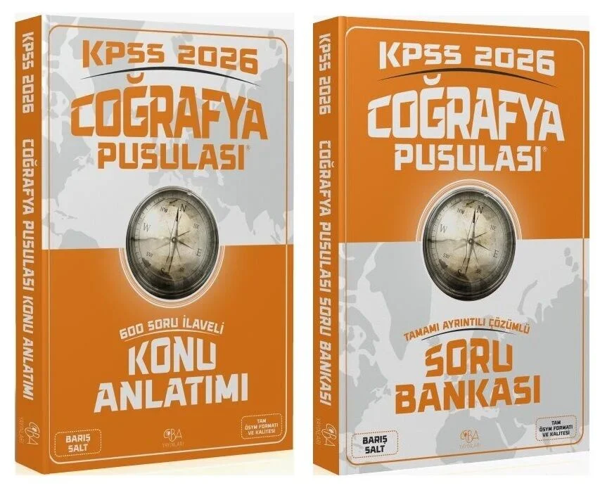 CBA Yayınları 2026 KPSS Coğrafya Pusulası Konu Anlatımı + Soru Bankası 2 li Set - Barış Salt CBA Yayınları