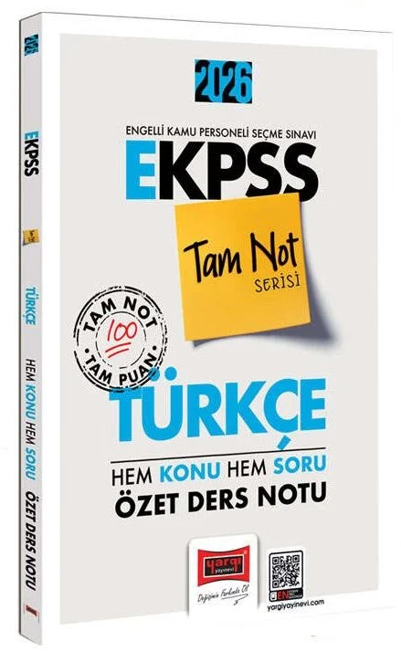 Yargı Yayınları 2026 EKPSS Türkçe Hem Konu Hem Soru Özet Ders Notu