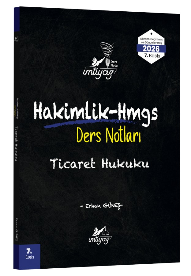 İMTİYAZ 2026 HMGS Hakimlik Ticaret Hukuku Ders Notları Erhan Güneş