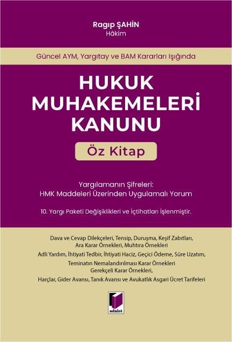 Adalet Yayınları Hukuk Muhakemeleri Kanunu Öz Kitap (Ragıp Şahin)