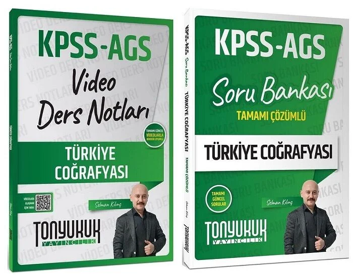Tonyukuk 2026 KPSS MEB-AGS Türkiye Coğrafyası Video Ders Notları + Soru Bankası 2 li Set - Selman Kılınç Tonyukuk Yayıncılık