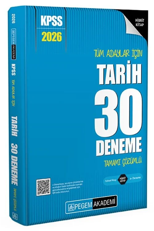 Pegem 2026 KPSS Tarih 30 Deneme Çözümlü Pegem Akademi Yayınları