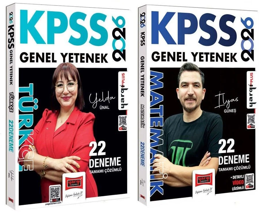 Yargı 2026 KPSS Türkçe + Matematik 22+22 Deneme 2 li Set Yelda Ünal, İlyas Güneş Yargı Yayınları