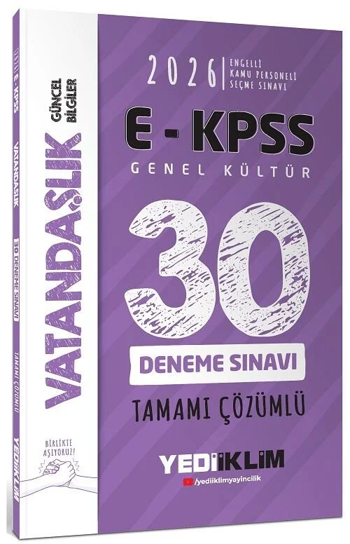 Yediiklim 2026 EKPSS Vatandaşlık 30 Deneme Çözümlü Yediiklim Yayınları