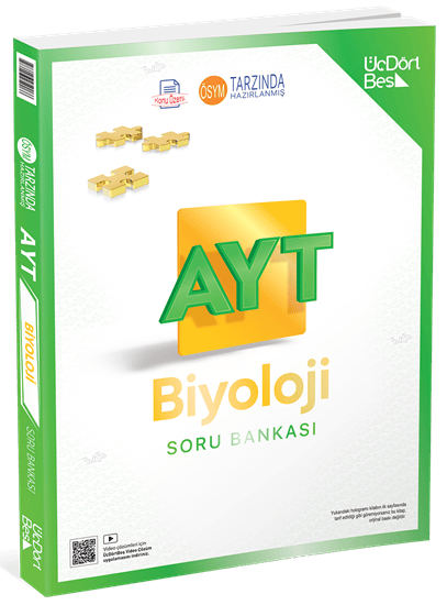 Üç Dört Beş YKS AYT Biyoloji Soru Bankası - Erdinç Çakıroğlu Üç Dört Beş Yayınları