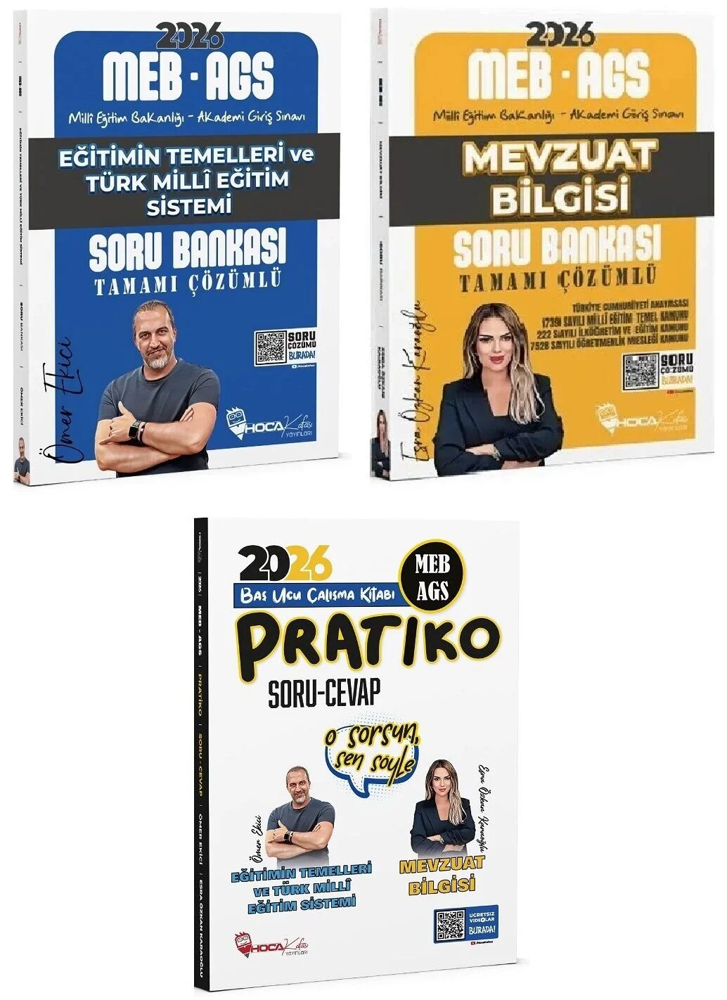Hoca Kafası 2026 MEB-AGS Eğitimin Temelleri + Mevzuat Bilgisi Soru Bankası + Pratiko Soru Cevap 3 lü Set- Ömer Ekici, Esra Özkan Karaoğlu Hoca Kafası Yayınları