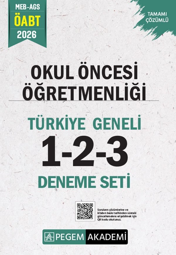 Pegem 2026 ÖABT MEB-AGS Okul Öncesi Öğretmenliği Türkiye Geneli 3 Deneme Çözümlü (1-2-3) Pegem Akademi Yayınları