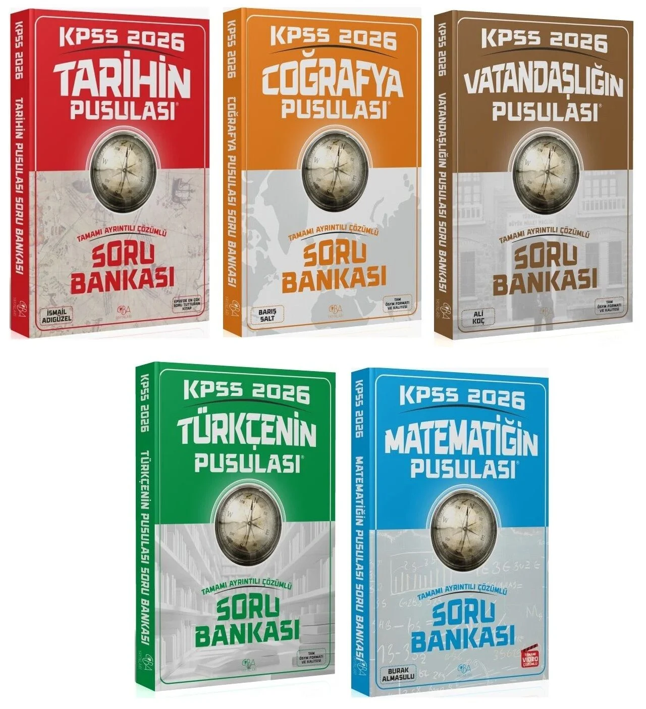 CBA Yayınları 2026 KPSS Genel Yetenek Genel Kültür Pusulası Soru Bankası 5 li Set CBA Yayınları