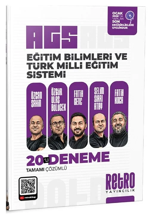 Retro MEB-AGS Eğitim Bilimleri ve Türk Milli Eğitim Sistemi 20 Deneme Çözümlü Retro Yayıncılık
