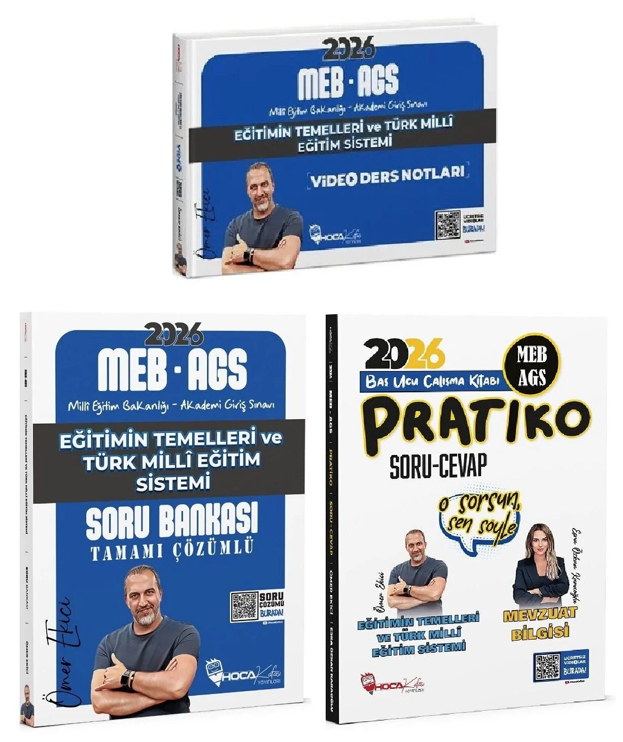 Hoca Kafası 2026 MEB-AGS Eğitimin Temelleri ve Türk Milli Eğitim Sistemi Video Ders Notları + Soru Bankası + Pratiko Soru Cevap 3 lü Set - Ömer Ekici Hoca Kafası Yayınları