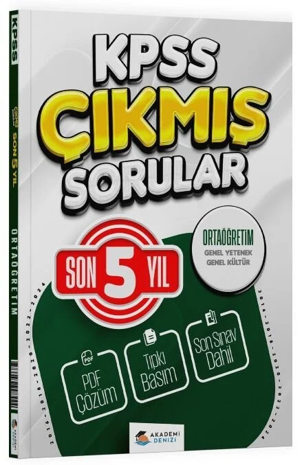 Akademi Denizi 2026 KPSS Lise Ortaöğretim Son 5 Yıl Orijinal Çıkmış Sorular Çözümlü Akademi Denizi