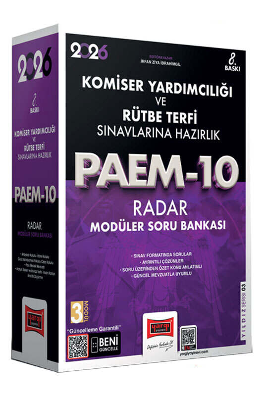 Yargı 2026 Komiser Yardımcılığı ve Rütbe Terfi PAEM-10 Radar Soru Bankası Modüler Set Çözümlü Yargı Yayınları