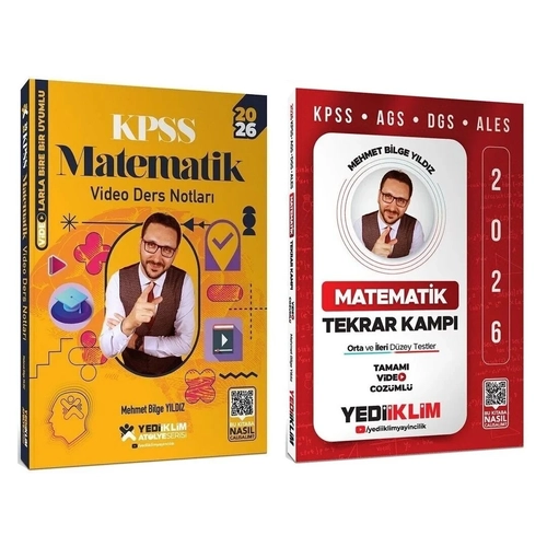 Yediiklim 2026 KPSS Matematik At�lye Video Ders Notlar� + Tekrar Kamp� 2 li Set - Mehmet Bilge Y�ld�z Yediiklim Yay�nlar�