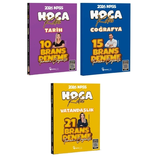 Hoca Kafas� 2026 KPSS Tarih + Co�rafya + Vatanda�l�k 46 Deneme 3 l� Set Hoca Kafas� Yay�nlar�