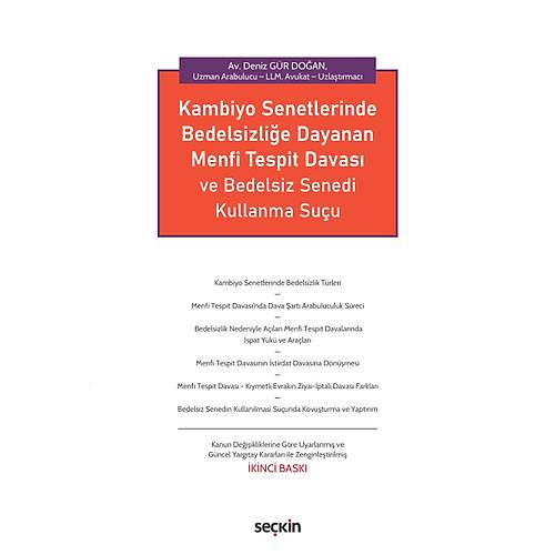 Se�kin Yay�nevi Kambiyo Senetlerinde Bedelsizli�e Dayanan Menfi Tespit Davas� ve Bedelsiz Senedi Kullanma Su�u 2. Bask�,� May�s 2026
