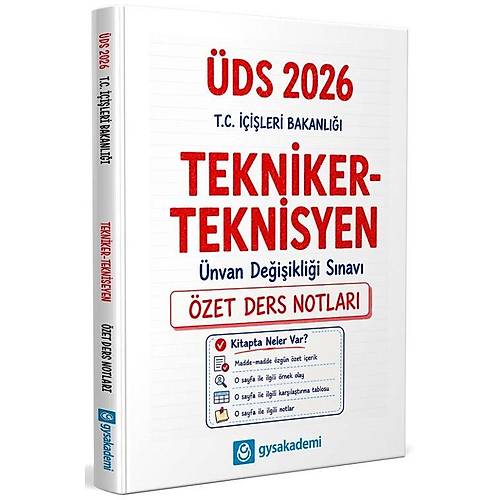 GYS Akademi 2026 GYS �DS ��i�leri Bakanl��� Tekniker - Teknisyen �zet Ders Notlar� G�revde Y�kselme �nvan De�i�ikli�i GYS Akademi