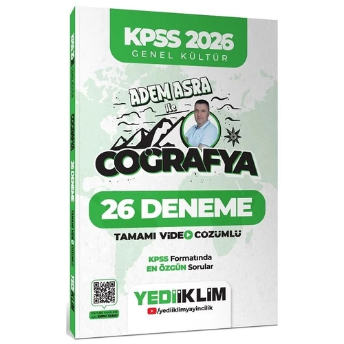 Yediiklim 2026 KPSS Corafya 26 Deneme zml - Adem Asra Yediiklim Yaynlar
