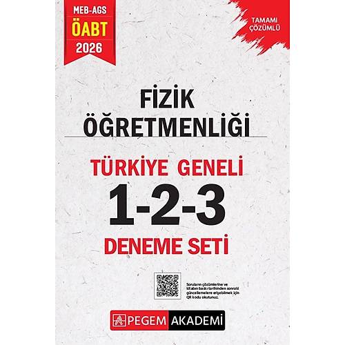 Pegem 2026 �ABT MEB-AGS Fizik ��retmenli�i T�rkiye Geneli 3 Deneme ��z�ml� (1-2-3) Pegem Akademi Yay�nlar�