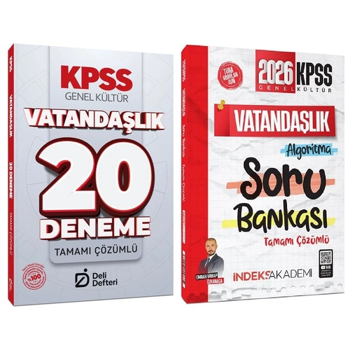 �ndeks + Deli Defteri 2026 KPSS Vatanda�l�k Soru Bankas� + 20 Deneme 2 li Set - Emrah Vahap �zkaraca �ndeks Akademi + Deli defteri Yay�nc�l�k