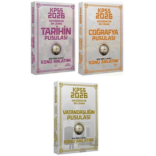 CBA Yay�nlar� 2026 KPSS Lise Orta��retim �n Lisans Tarih + Co�rafya + Vatanda�l�k Pusulas� Konu Anlat�m� 3 l� Set CBA Yay�nlar�