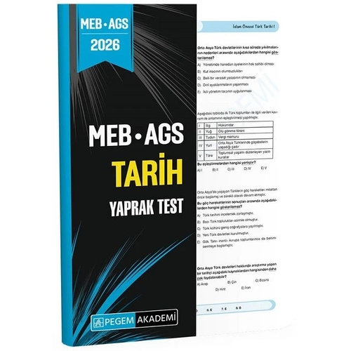 Pegem 2026 MEB-AGS Tarih Yaprak Test Pegem Akademi Yay�nlar�