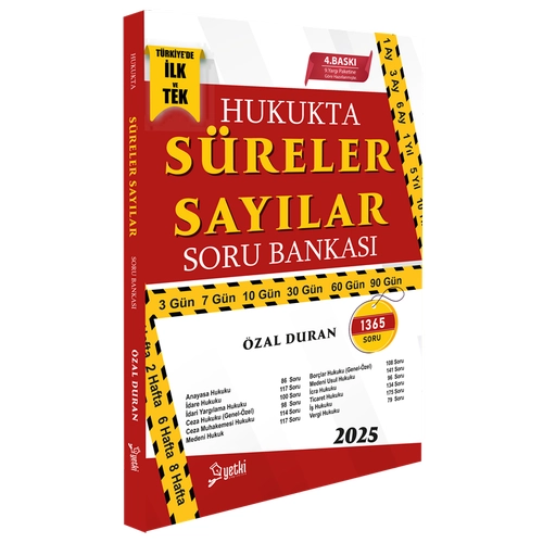 Yetki Yay�nc�l�k 2025 Hakimlik Hukukta S�reler Say�lar Soru Bankas� 4. Bask� - �zal Duran