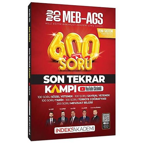YEN� AGS - �ndeks Akademi 2026 MEB-AGS Son Tekrar Kamp� 600 Soru Bankas� Youtube Video ��z�ml� �ndeks Akademi Yay�nc�l�k