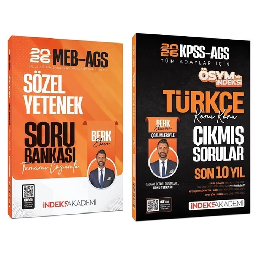 �ndeks Akademi 2026 MEB-AGS S�zel Yetenek Soru Bankas� + ��km�� Sorular 2 li Set - Berk Ekici �ndeks Akademi Yay�nc�l�k