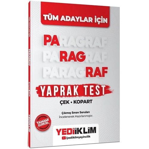 Yediiklim 2026 KPSS MEB-AGS ALES DGS YKS Paragraf Yaprak Test Yediiklim Yay�nlar�