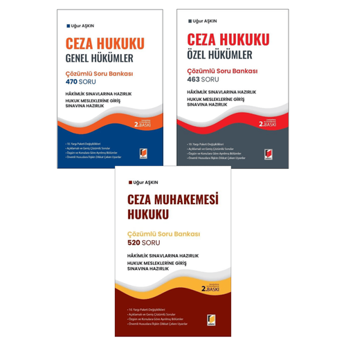 Adalet Yay�nevi 2025 Ceza Hukuku Soru Bankas� ( Ceza Genel - �zel - Ceza Muhakamesi Hukuku) Tamam� ��z�ml� 1453 Soru