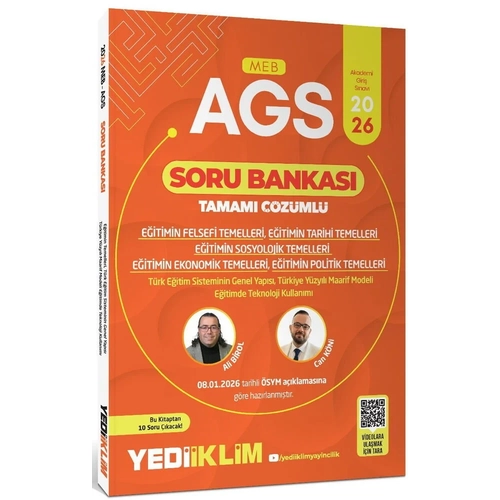 Yediiklim 2026 MEB-AGS E�itim Bilimleri E�itimin Felsefi Tarihi Sosyolojik Ekonomik Politik Temelleri Soru Bankas� ��z�ml� - B�lent Tan�k Yediiklim Yay�nlar�