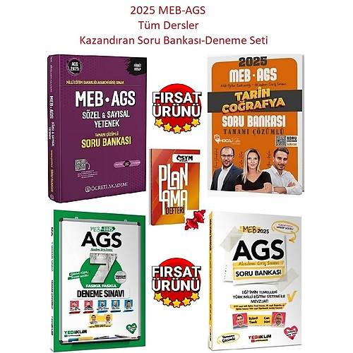 2025 Altn Karma Yediiklim-Hoca Kafas-reti Yaynlar MEB-AGS Saysal Szel Mantk+Tarih Trkiye Corafyas-Eitimin Temelleri  Trk Milli Eitim Sistemi le Mevzuat-7 Deneme Seti(4Kitap)