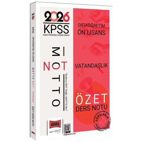 Yarg� 2026 KPSS Lise Orta��retim �n Lisans Vatanda�l�k Motto �zet Ders Notu Yarg� Yay�nlar�