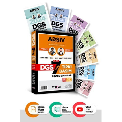Marka Yay�nlar� 2025 DGS Son 7 Y�l ��km�� Sorular T�pk� Bas�m ��z�ml�