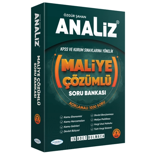 Monopol KPSS A Grubu Hakimlik Kaymakam Analiz Maliye Soru Bankas� ��z�ml� (�zg�r �ahan)