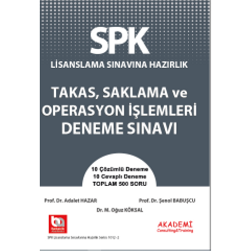 Akademi Yaynlar SPK Takas Saklama ve Operasyon lemleri Deneme Snav