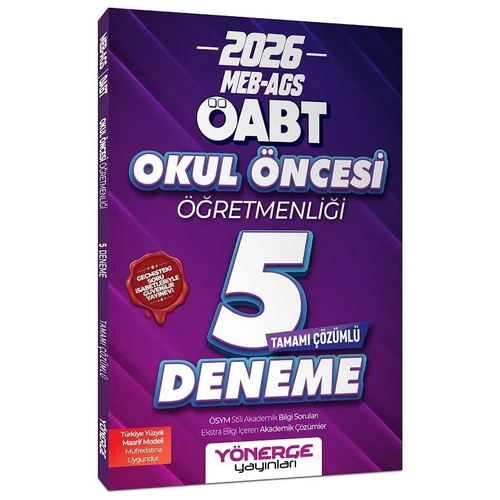 Y�nerge 2026 �ABT MEB-AGS Okul �ncesi ��retmenli�i 5 Deneme ��z�ml� Y�nerge Yay�nlar�