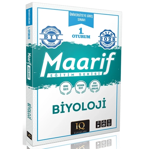 IQ Yay�nlar� 2028 YKS TYT Biyoloji Maarif E�itim Serisi 1. Oturum IQ Yay�nlar�