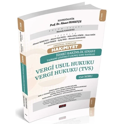 Sava 2025 HAKMYET dari Hakimlik Vergi Usul, Vergi Hukuku km Soru Bankas Son 11 Yl Konularna Gre zml - Mustafa Karadeniz Sava Yaynlar