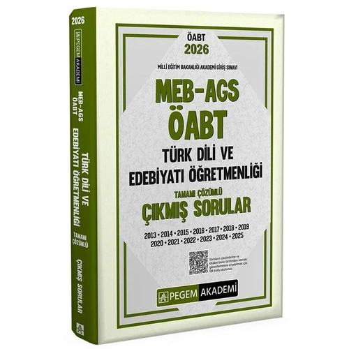 Pegem 2026 �ABT MEB-AGS T�rk Dili ve Edebiyat� ��retmenli�i ��km�� Sorular ��z�ml� Pegem Akademi Yay�nlar�